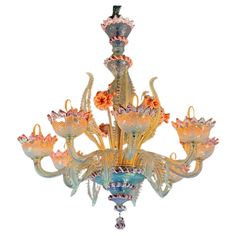 an ornate chandelier with many flowers on it