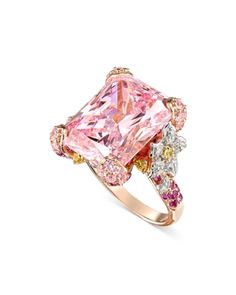 Anabela Chan 18K White & Rose Gold-Plated Sterling Silver English Garden Simulated Stone Statement Ring Cinderella Ring, Pink Diamonds Engagement, Yellow Gold Sapphire Ring, Pink Diamond Engagement Ring, Canary Diamond, Sapphire Cocktail Ring, Pink Sapphire Ring Engagement, High Jewelry Ring, Gold Sapphire Ring