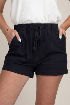 Nuvi's Pocket Shorts provide all-day comfort with a sophisticated look. Crafted from 100% cotton fabric that is both non-stretch and non-sheer, these shorts feature an elastic waistband and four pockets - two in front and two in back - for optimal storage. Ideal for any casual occasion, the Pocket Shorts pair perfectly with any top for a timeless look. Machine-washable for added convenience. Pocket Shorts are the perfect combination of style and function. The 100% cotton construction offers a ti Pocket Shorts, Eco Friendly Fashion, Sheer Fabric, Chino Shorts, Sheer Fabrics, Shorts With Pockets, Black Shorts, Cotton Shorts, Workout Shorts