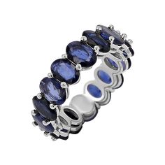 a ring with blue sapphire stones on it