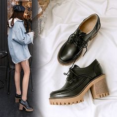 Heel Height: 8cmPlatform Height: 2.5 cmStyle: Fashion,KoreanOccasion: Casual,Party/Club,Office/Career,DressSeason: Spring,Summer,Fall/Autumn,WinterPackage Contents: 1 x Shoes (Pair)Size Guide:34 = foot length 21.5-22cm (Foot width=8-8.5cm)35 = foot length 22-22.5cm (Foot width=8.5cm)36 = foot length 22.5-23cm (Foot width=8.5-9cm)37 = foot length 23-23.5cm (Foot width=9cm)38 = foot length 23.5-24cm (Foot width=9-9.5cm)39 = foot length 24-24.5cm (Foot width=9.5-10cm)40 = foot length 24.5-25cm (Foo Brown Chunky Platform Heels With Pointed Toe, Brown Pointed Toe Heels With Chunky Platform, Brown Round Toe Lace-up Shoes For Summer, Brown Low Heel Lace-up Shoes Casual, Brown Pointed Toe Lace-up Shoes For Summer, Casual Brown Lace-up Shoes With Low Heel, Brown Platform Lace-up Shoes For Spring, Casual Brown Heels For Office, Casual Brown Chunky Platform Heels