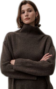 Elegant Brown Winter Sweater, Elegant Brown Sweater For Winter, Brown Long Sleeve Turtleneck For Work, Brown Turtleneck Sweater For Work, Brown Winter Turtleneck For Work, Elegant Wool Turtleneck For Winter, Fitted Brown Winter Turtleneck, Brown Turtleneck For Workwear In Fall, Brown Turtleneck For Fall Workwear