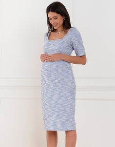 Seraphine's stretch tweed midi dress is an ideal workwear and event piece, designed to fit snugly yet with plenty of stretch to accommodate your growing bump as you go through your new mama journey. Fitted Maternity Midi Dress, Midi Maternity Dress, Tweed Midi Dress, Maternity Dress Outfits, New Mama, Occasion Dresses Wedding, Baby Shower Dresses, Shower Dresses, Nursing Dress