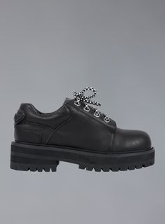 The Zoe Shoe has all the toughness of a work boot, but requires, nor expects ANY work to be done in them whatsoever. All leather upper with padding at the ankle and tongue, a rounded toe, branded rubber UNIF patch at the back, and two sets of laces, one black, and one black/white pattern. The sole is a durable rubber stacked from 1" at the front to 1.5" at the heel. Click Here for a printable size chart (make sure you print at Actual Size to ensure accuracy) For any questions about sizing please Bogo Sale, Black White Pattern, Work Boot, Secret Sale, Off Black, White Patterns, Work Boots, Shoe Sale, Shoe Shop