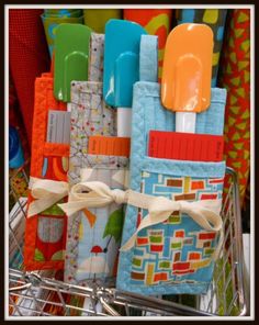 a shopping cart filled with lots of colorful items