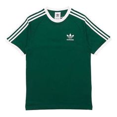 Adidas originals 3-Stripes Tee Casual Round Neck Loose Logo Stripe Short Sleeve Dark Green GD9935 (Men's/Loose Fit/Gift to Boyfriend) Casual Green T-shirt With Adidas Logo, Casual Fitted T-shirt With Three Stripes, Fitted Casual T-shirt With Three Stripes, Adidas Crew Neck T-shirt With Contrast Stripes, Adidas Contrast Stripes Crew Neck T-shirt, Sportswear Top With Three Stripes And Relaxed Fit, Three Stripes Relaxed Fit Sportswear Top, Relaxed Fit Sportswear Top With Three Stripes, Casual Relaxed Fit Tops With Three Stripes