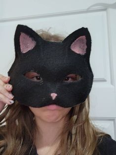 Handmade black cat mask Black Cat Therian Mask, Black Cat Therian, Lynx Mask, Cat Therian Mask, Black Cat Mask, Cat Therian, Therian Masks, Therian Mask, Costume Masks