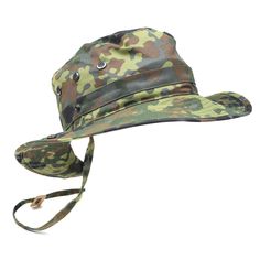 PRICES MAY VARY. ORIGINAL GERMAN BOONIE HAT: Don’t settle for anything less than deployment-approved, authentic military boonie hats for men. Typical of German manufacturing precision, this lightweight and durable boonie delivers faultless protection and comfort for your head WARM WEATHER MILITARY ESSENTIAL: Made from 65% cotton and 35% polyester, the wide-brim designs protect your face and neck from the sun while remaining breathable. Added mesh ventilation holes make this army hat perfect duri Desert Camouflage, Boonie Hat, Army Hat, Hunting Hat, Summer Cap, Safety Clothing, Camo Hats, Military Hat, Outdoor Hats