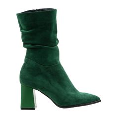 "Please also leave a phone number for the shipping information. Thank you! These elegant ankle boots for ladies we handmade from genuine suede. They are in dark green color and carry the name \"JUDY G\". They have a zipper on the inner side of the boot and pointy toes. The heel is flare and chunky and provides stability with its height. These ankle booties are perfect for business and party - they will suit your style! \"US 5.5 / EU 35 - 23.3cm / 9.17 inches US 6 / EU 36 - 24.0cm / 9.45 inches U Boots For Ladies, Boots Elegant, Heels Green, Green Boots, Dark Green Color, High Top Boots, Green Heels, Suede Leather Boots, Zipper Boots