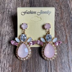 Thanks For Browsing My Closet! Pink Teardrop Earrings For Party, Pink Teardrop Crystal Earrings For Pierced Ears, Pink Teardrop Crystal Earrings, Trendy Pink Dangle Jewelry, Pink Teardrop Jewelry For Party, Trendy Pink Drop Earrings, Feminine Pink Dangle Earrings, Trendy Pink Dangle Teardrop Earrings, Pink Crystal Drop Earrings For Party