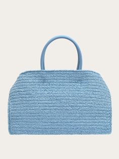 Hug handbag (M) - Handbags - Women - Salvatore Ferragamo US Handbags Women, Salvatore Ferragamo, New Collection, Sky Blue, Satchel, Handbags, Blue