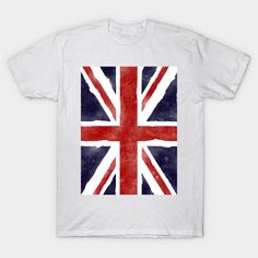 a white t - shirt with the british flag on it