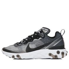 Designed to be durable, lightweight and springy, Nike React Element 87 Anthracite Black brings foam cushioning to next level. (SNKR/Unisex) Nike React Element 87, Element Of Surprise, Nike Running Shoes, Marathon Running Shoes, Men's Shoe, Nike React, Running Shoes Nike, Running Shoes Sneakers, Stylish Sneakers