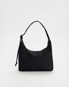 black baggu mini nylon shoulder bag Baggu Bags, Nylon Shoulder Bag, Scrap Material, Mini Shoulder Bag, Nylon Bag, Black Mini, Devon, Crescent, Gingham