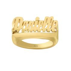 "Name jewelry is always the hottest trend. This custom made name ring is beautifully crafted in 24K Gold Plated sterling silver. This will certainly make a special gift making a perfect accessory for any occasion. This name ring measures approximately 3/4\" wide and 3/8\" tall in sizes 5 thru 12. This Name Ring is finished with polished to mirror shine, this name ring makes an extra elegant addition to your jewelry wardrobe. Name Ring - 24K Gold Plated Sterling Silver Ring - Personalized Name Ri Silver Coins For Sale, Hobo Coins, Ring Name, Gift Making, Gold Stock, Jewelry Wardrobe, Name Ring, Name Rings, Gold Bullion