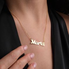 🌟 Elevate your style with our exquisite 14K Solid Gold Name Necklace! 🌟 Customized to perfection, this stunning piece of jewelry is more than just an accessory--it's a timeless expression of your individuality and love. Crafted with care from high-quality 14K solid gold, this necklace promises enduring beauty and elegance. 🎁 Celebrate cherished moments and the special people in your life with a personalized touch. Whether it's a tribute to your own name or a meaningful gift for a loved one, o Customized Classic 14k Gold Jewelry, Customizable Nameplate Jewelry For Formal Occasions, Customized Nameplate Jewelry For Formal Occasions, Customized Jewelry For Formal Mother's Day, Customized Classic Jewelry For Formal Occasions, Classic Customized Jewelry For Formal Occasions, Classic Formal Customized Jewelry, Custom Name Necklace For Mother's Day Formal Occasion, Custom Name Necklace For Mother's Day Formal Event