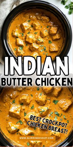 Craving restaurant-quality Indian food at home? This crockpot Indian butter chicken is rich, creamy, and full of warm spices, making it the perfect hands-off dinner! Save this pin to treat yourself to a flavorful meal anytime. Butter Chicken In Crockpot, Crockpot Chicken Masala, Fall Meals Chicken, Butter Chicken Crockpot Easy, Crockpot Butter Chicken Recipes, Crock Pot Indian Food, Indian Butter Chicken Crockpot, Chicken And Potato Crockpot Recipes, Comfort Crockpot Meals