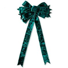 a green bow that is on top of a white background