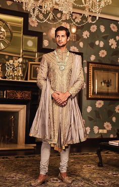 Royal Sherwanis We Spotted For A 2020 Wedding Royal Sherwani For Men Wedding, Royal Sherwani For Groom, Sherwani Groom Wedding Royals, Vansh Rai Singhania, White Lengha