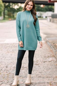 Good news! This tunic sweater is here and it's so cute! That color is so pretty and we love the classic fit! This tunic sweater is going to look fab with jeggings or leggings for you taller ladies and if you're on the shorter side then you might be able to wear it as a sweater dress with boots! Mock neck Long sleeves Colorblock pattern Generous stretch Sydney is wearing the small. Stretch Sweater For Everyday In Fall, Stretch Sweater For Everyday Fall Wear, Fall Crew Neck Sweater Dress For Layering, Cozy Stretch Sweater Dress For Fall, Cozy Sweater Dress For Fall, Trendy Fall Crew Neck Sweater Dress, Trendy Crew Neck Sweater Dress For Fall, Stretch Sweater Dress For Fall Loungewear, Casual Sweater Dress For Fall Layering