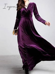 Ingvn - Women‘s Party Dress Wedding Guest Velvet Long Maxi Black Wine Royal Blue Sleeve Pure Party Dress Wedding, Party 2023, Velvet Dress Long, Spring Blouses, Dress Velvet, Dress Wedding Guest, Elegant Party Dresses, Maxi Dress Black, Black Velvet Dress