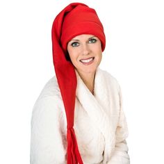 #1 for the holidays!!! This fantastic fleece night cap is so warm and cozy. The caps are especially popular in the winter and during the holiday season.These cozy sleeping caps make great gifts and give a perfect night's rest. Cap Template, Night Hat, Sleeping Cap, Women Sewing, Sleep Hat, Stocking Cap, Christmas Pjs, Chemo Hat, Night Cap