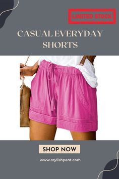 Keep it cool and casual with our Casual Everyday Shorts! ☀️👖 Perfect for lounging or running errands, these shorts offer comfort and style in one package. With their relaxed fit and versatile design, they're a wardrobe essential for any laid-back occasion. Elevate your everyday look with these must-have shorts! #EverydayShorts #CasualStyle #ComfortWear #VersatileFashion #ShopNow #LinkInBio Casual Bermuda Shorts For Spring, Casual Solid Color Cargo Shorts, Casual Spring Shorts With Elastic Waistband, Casual Shorts For Day Out, Casual Solid Color Bottoms For Leisure, Casual Shorts With Elastic Waistband, Casual Solid Color Shorts For Leisure, Casual Solid Color Leisure Shorts, Solid Color Bottoms With Drawstring For Everyday Wear