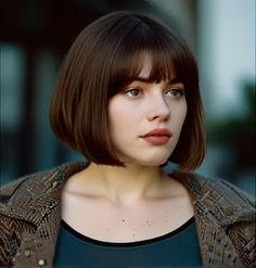 Default short french bob 2 French Bob Curtain Bangs, Bob Curtain Bangs, Timeless Haircut, French Bobs, Story References