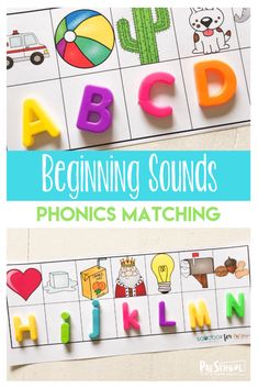 the beginning sounds and phonics matching game for kids to practice their handwriting skills