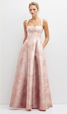 Floral Lace-up Back Bustier Satin Bridesmaid Dress With Full Skirt And Pockets In Bow And Blossom Print | The Dessy Group Fitted Spring Ball Gown With Sweetheart Neckline, Floral Print Sweetheart Neckline Gown For Prom, Sweetheart Neckline Floral Print Gown For Prom, A-line Maxi Dress With Lined Bodice For Gala, Sweetheart Neckline Floral Gown For Prom, Gala Ball Gown With Sweetheart Neckline And Lined Bodice, Spring Evening Ball Gown With Sweetheart Neckline, Strapless Gown With Floral Print And Fitted Bodice, Strapless Floral Print Gown With Fitted Bodice