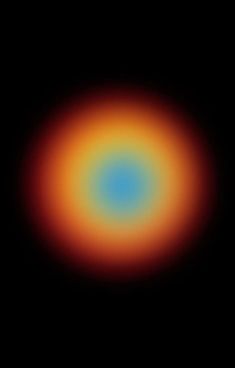 an orange and blue circle on a black background