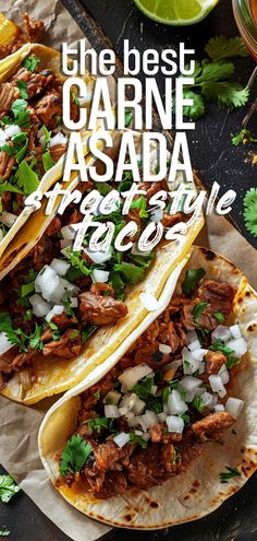 the best carne asada tacos with onions and cilantro