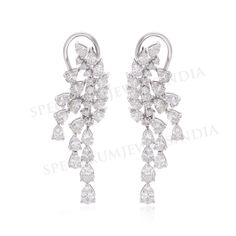 Natural SI/H Diamond Dangle Earrings Gift Jewelry 18k White Solid Gold 3.99 Ct. White Drop Diamond Earrings For Gift, Gia Certified Dangle Diamond Earrings As Gift, Ear Wrap Earrings, Wrap Earrings, Diamond Dangle Earrings, White Solid, Gift Jewelry, Gorgeous Jewelry, Diamond Clarity