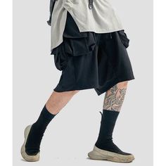 Forge Your Path with "Maki" Techwear Shorts Size (cm) Waist Hipline Length S 69 67 57.5 M 72 69 58.5 L 75 71 59.5 XL 78 78 60.5 Experience the evolution of streetwear with Maki Techwear Shorts, engineered for the aesthete who commands presence and practicality. The Apex of Urban Tech Aesthetics Impeccably designed, the Maki shorts are a testament to the synergy between modern techwear and high-fashion sensibility. Engineered for Excellence Every detail in the Maki Techwear Shorts is honed for th Baggy Bottoms With Built-in Shorts For Streetwear, Breathable Techwear Bottoms For Outdoor, Hip Hop Streetwear Shorts With Pockets, Functional Streetwear Bottoms With Pockets, Techwear Sports Shorts With Built-in Shorts, Functional Streetwear Bottoms With Side Pockets, Breathable Techwear Bottoms For Outdoor Activities, Techwear Cargo Shorts For Outdoor, Black Techwear Gym Bottoms