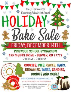 the holiday bake sale is on