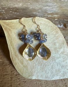 Gold filled dangle earrings with Lily charms and iolite gemstones Gift Jewelry, Etsy Earrings Dangle, Jewelry Ideas, Jewelry Earrings Dangle, Gold Filled, Jade, Dangle Drop Earrings, Dangle Earrings, Etsy Accessories