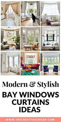 modern and stylish bay windows curtains ideas for the living room, dining room or bedroom