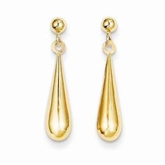 Metal: 14k Yellow GoldLength:22 mmWidth:4 mmFree U.S. Shipping for orders over $99 Protected by our 30-Day Risk Free Returns! 18k Gold Earrings, Funky Earrings, Yellow Gold Wedding Band, Teardrop Dangle Earrings, Studs Earrings, Drop Dangle Earrings, Amethyst Earrings, Fine Earrings, Gold Wedding Band