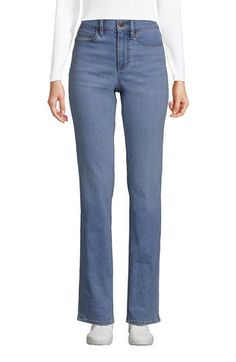 With a high-rise waist and a straight-leg silhouette, these stylish jeans are great to pair with your favorite tees, cardigans and more. They fit great and flatter every body. Classic 5-pocket design with button & zip fly, plus belt loops; Contoured, no-gap-in-back waist; High rise: Sits at your natural waist Straight leg is not too wide, not too narrow with slight taper at the ankle;; Indigo: 72% cotton (20% Recover™ recycled cotton fiber)/27% polyester/1% spandex. White/Black: 78% co Blue Straight Fit Jeans For Fall, Blue Straight Bottoms For Fall, Relaxed Fit Cotton Bottoms With Straight Silhouette, Straight Fit Cotton Bottoms With Straight Silhouette, Casual Bottoms With Straight Fit, Straight Silhouette Denim Bottoms For Fall, Denim Bottoms With Straight Silhouette For Fall, Casual Straight Silhouette Bottoms For Spring, Casual Straight Silhouette Cotton Jeans