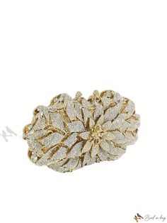 Bird in Bag - Exquisite Gold Flower Crystal Evening Bags for Women - Elegant Handbags for Formal Weddings and Parties - Embellished with Floral Crystals - Vintage Sequin Clutch for Weddings, Proms, and Events - Versatile Crossbody Chain Evening Purse - Ideal Choice for Brides Elegant Flower Shaped Evening Bag For Gifts, Elegant Flower Shaped Clutch For Formal Occasions, Elegant Flower Shaped Evening Bag For Events, Elegant Flower-shaped Evening Bag For Gifts, Elegant Flower-shaped Evening Bag For Events, Elegant Flower Shaped Evening Bag, Formal Flower-shaped Evening Bag, Gold Handheld Clutch For Wedding, Elegant Gold Bag For Reception