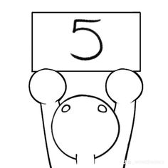 the number five is placed on top of a sign with an elephant head in it