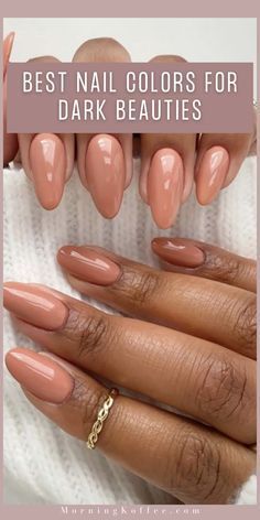 Nail Color Autumn 2024, Nail For Brown Skin Color, Fall Nails Mani Pedi, Melanin Nails Dark Skin, Pedicure Ideas For Brown Skin, French Nails For Dark Skin, Gel Shellac Nails Ideas, Brown Nails For Brown Skin, Nail Polish Colours On Brown Skin