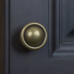 a close up of a door with a metal knob on it's front door