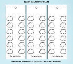 blank swatch templates with clouds on them