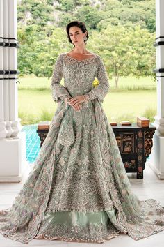 Luxury Mint Green Embroidered Pakistani Wedding Wear Pishwas Lehenga Zardozi Work, Asian Wedding Dress, Pakistani Wedding Dress, Lehenga Style, Luxury Wear, Pakistani Wedding Dresses, Pakistani Bridal, Pakistani Wedding, How To Dye Fabric