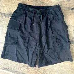 Black Long Cargo Shorts Drawstring Size Size L Hiking Mid Thigh Never Worn!! Long Cargo Shorts, Cargo Shorts, Hiking, Womens Shorts, Women Shopping, Black, Color