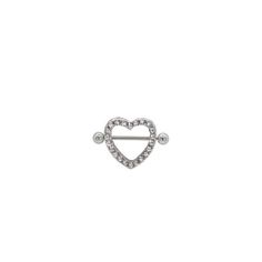 Java CZ Nipple Heart Shaped Piercing-Nipple-Dainty By Kate Elegant Silver Heart Piercings, Adjustable Silver Heart Piercings, Adjustable Silver Heart Body Jewelry, Beautiful Piercings, Different Ear Piercings, Tragus Daith, Titanium Jewelry, Gold Vermeil Jewelry, Vermeil Jewelry