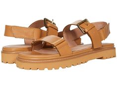 Madewell Chunky Lugsole Sandal - Women's Shoes : Desert Camel : Add some edge to your style this season with the Madewell Chunky Lugsole Sandal. Crafted from smooth leather upper. Strap with adjustable buckle closure. Ankle strap with adjustable hook and loop closure. Breathable leather lining and insole. Padded insole lends to all-day comfort. Cushy padding that molds to the shape of your feet. Chunky lug sole. Synthetic outsole. Imported. Measurements: Heel Height: 1 1 2 in Weight: 12 oz Platf Sandal Outfits, Beach Ware, Digital Closet, Chunky Sandals, Chunky Platform, Sport Sandals, Lug Sole, Hook And Loop, Summer Shoes