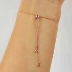 Princess Cut Diamond Festooned Bracelet Resizable Rose Gold Bracelet, Modern Cubic Zirconia Chain Bracelet For Gift, Modern Cubic Zirconia Chain Bracelet As Gift, Adjustable Chain Bracelet With Diamonds, Elegant Adjustable Rose Gold Chain Bracelet, Adjustable Rose Gold Tennis Bracelet As Gift, Adjustable Rose Gold Sterling Silver Chain Bracelet, Adjustable Sterling Silver Chain Bracelet In Rose Gold, Dainty Resizable Rose Gold Jewelry