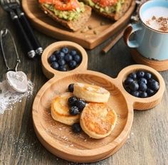 some food is sitting on a wooden table